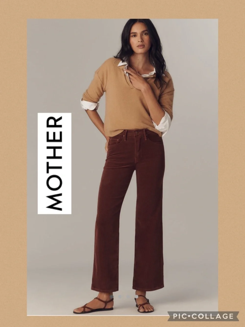 Mother Corduroy Mid Rise The Maven Ankle Pants‎ Hopscotch Aztec Brown NWT